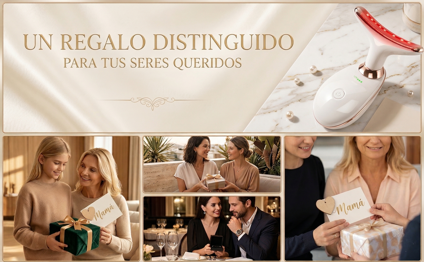 Masajeador Cuello y Rostro Lifting LED 7 Colores | Antiarrugas y Reafirmante