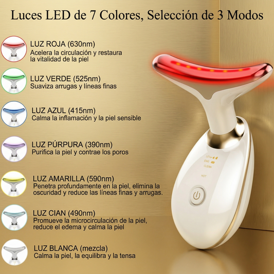 Masajeador Lifting LED 7 Colores | Antiarrugas y Reafirmante